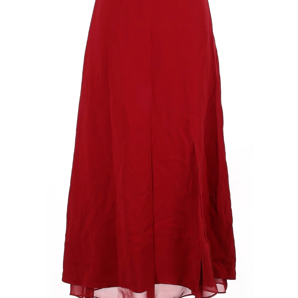 Armani 100% Silk Red Maxi Skirt